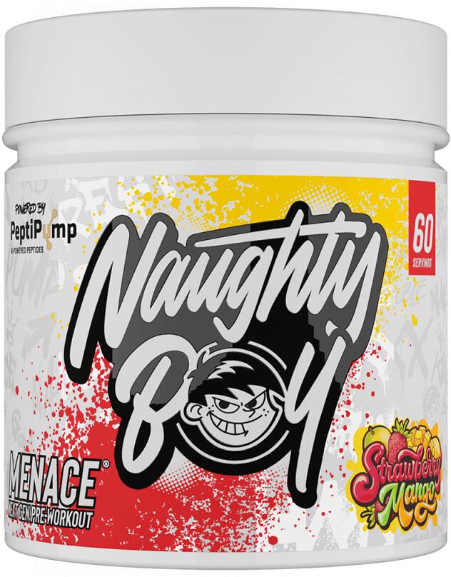 Naughty Boy Menace V2 Pre-Workout, 420 g Dose, Strawberry Mango