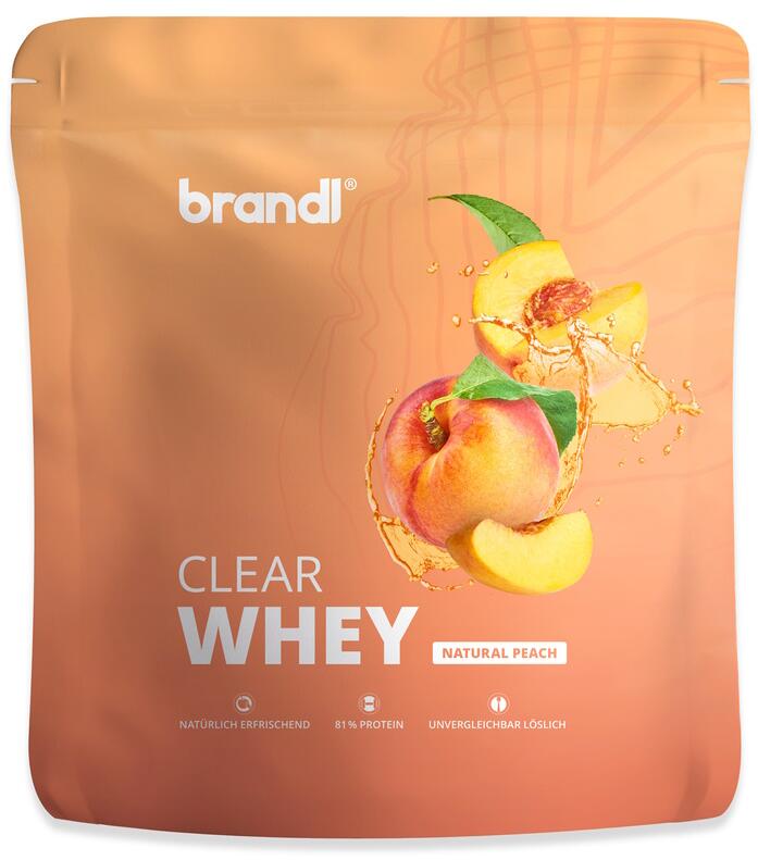 brandl Clear Whey, 800 g Beutel, Natural Peach