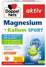 Doppelherz Magnesium + Kalium, 6 x 15 Brausetabletten, Zitrone-Grapefruit