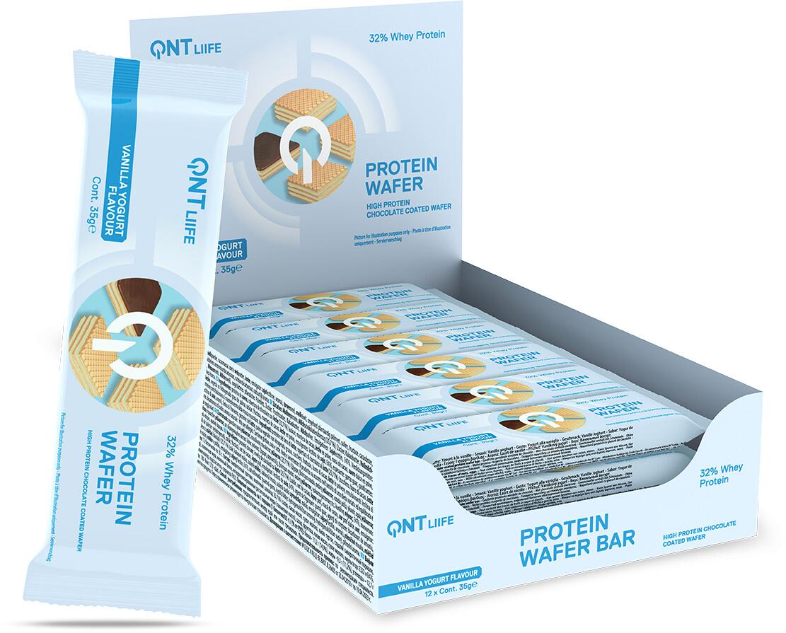 QNT Protein Wafer Bar, 12 x 35 g Riegel, Vanilla Yoghurt
