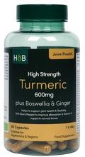 Holland & Barrett High Strength Tumeric - 600 mg plus Boswellia & Ginger, 90 Kapseln