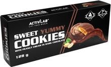 Activlab Sweet Yummy Cookies, 8 x 16 g, Nut filling in Milk Chocolate