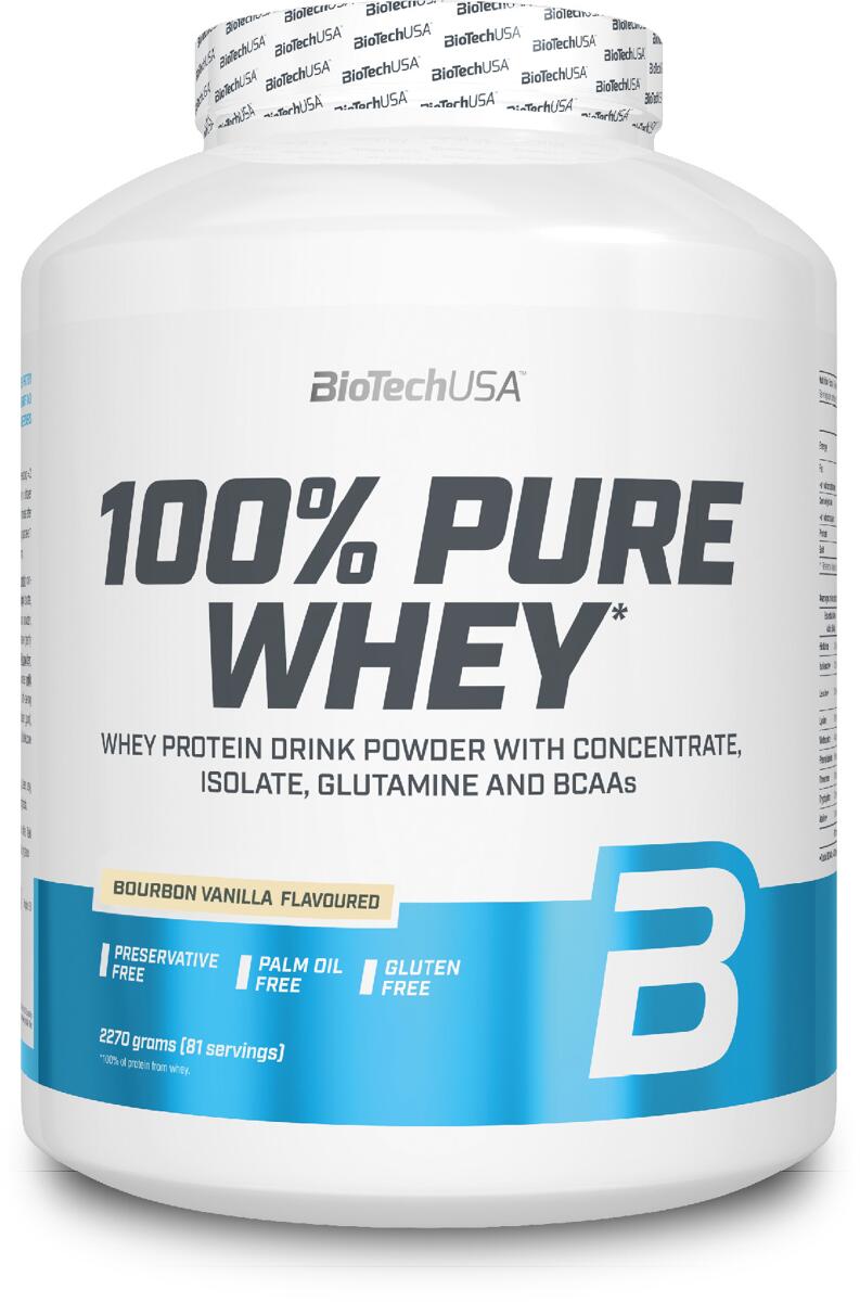 BioTech USA 100% Pure Whey, 2270 g Dose, Bourbon Vanille