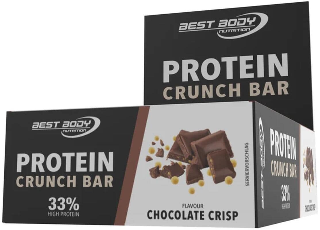 Best Body Nutrition Protein Crunch Bar, 12 x 35 g Riegel, Chocolate Crisp