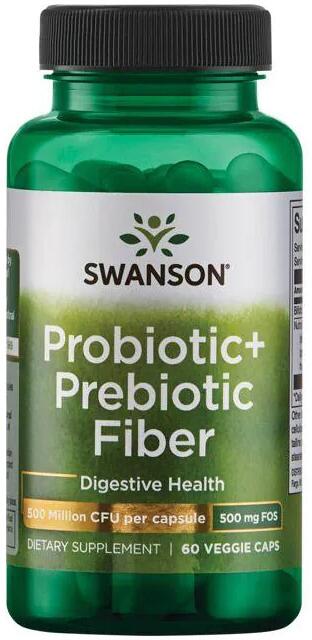 Swanson Probiotic + Prebiotic Fiber 500 Million CFU, 60 Kapseln