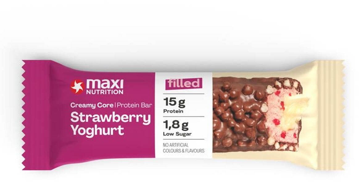 MaxiNutrition Creamy Core Protein Bar, 1 x 45 g Riegel, Strawberry Yoghurt