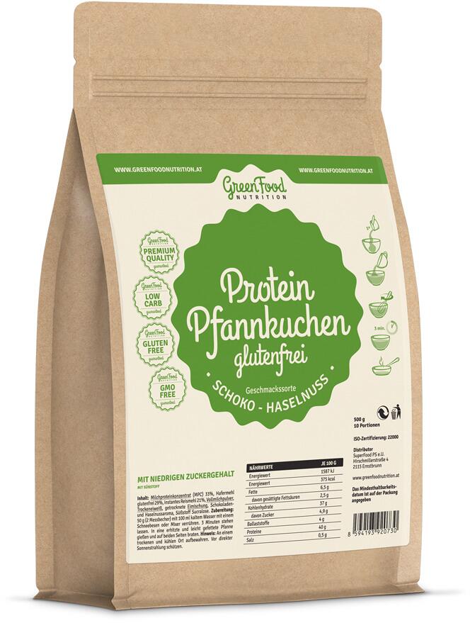 GreenFood Nutrition Protein Pfannkuchen, 500g Beutel, Schoko-Haselnuss