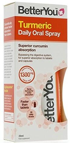 BetterYou Turmeric Oral Spray, 25 ml Zerstäuber, Orange