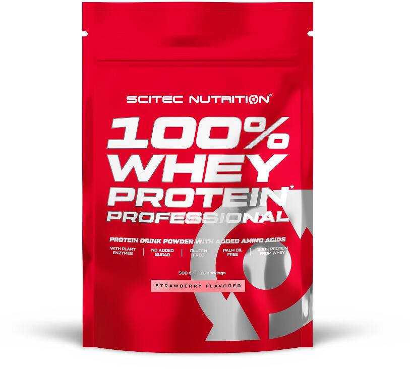 Scitec Nutrition 100% Whey Protein Professional, 500 g Beutel, Erdbeere