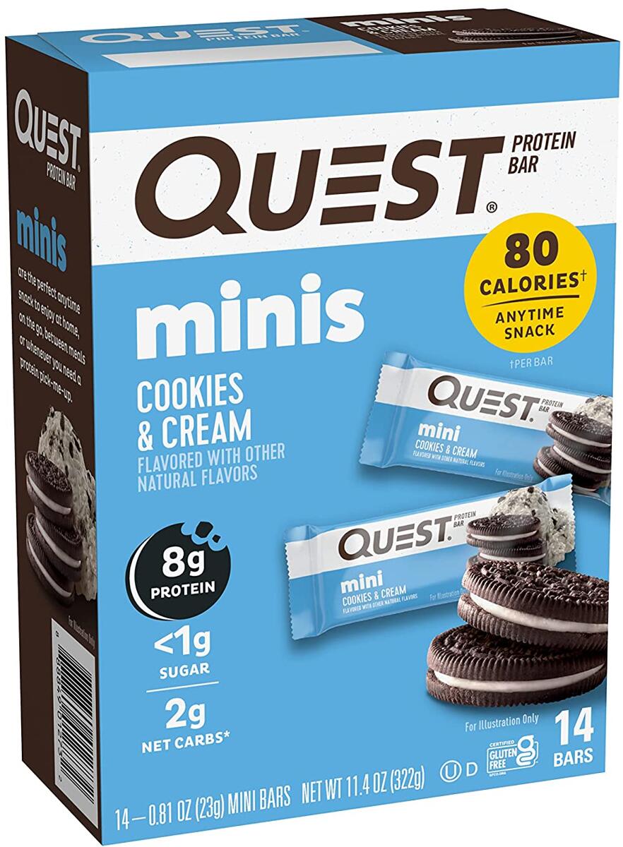 Quest Nutrition Quest Mini Bars, 14 x 23 g Riegel, Cookies & Cream bei ...