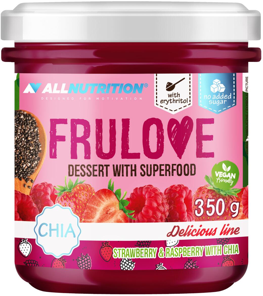 Allnutrition Frulove Dessert with Superfood, 350 g Glas, Strawberry & Raspberry Chia