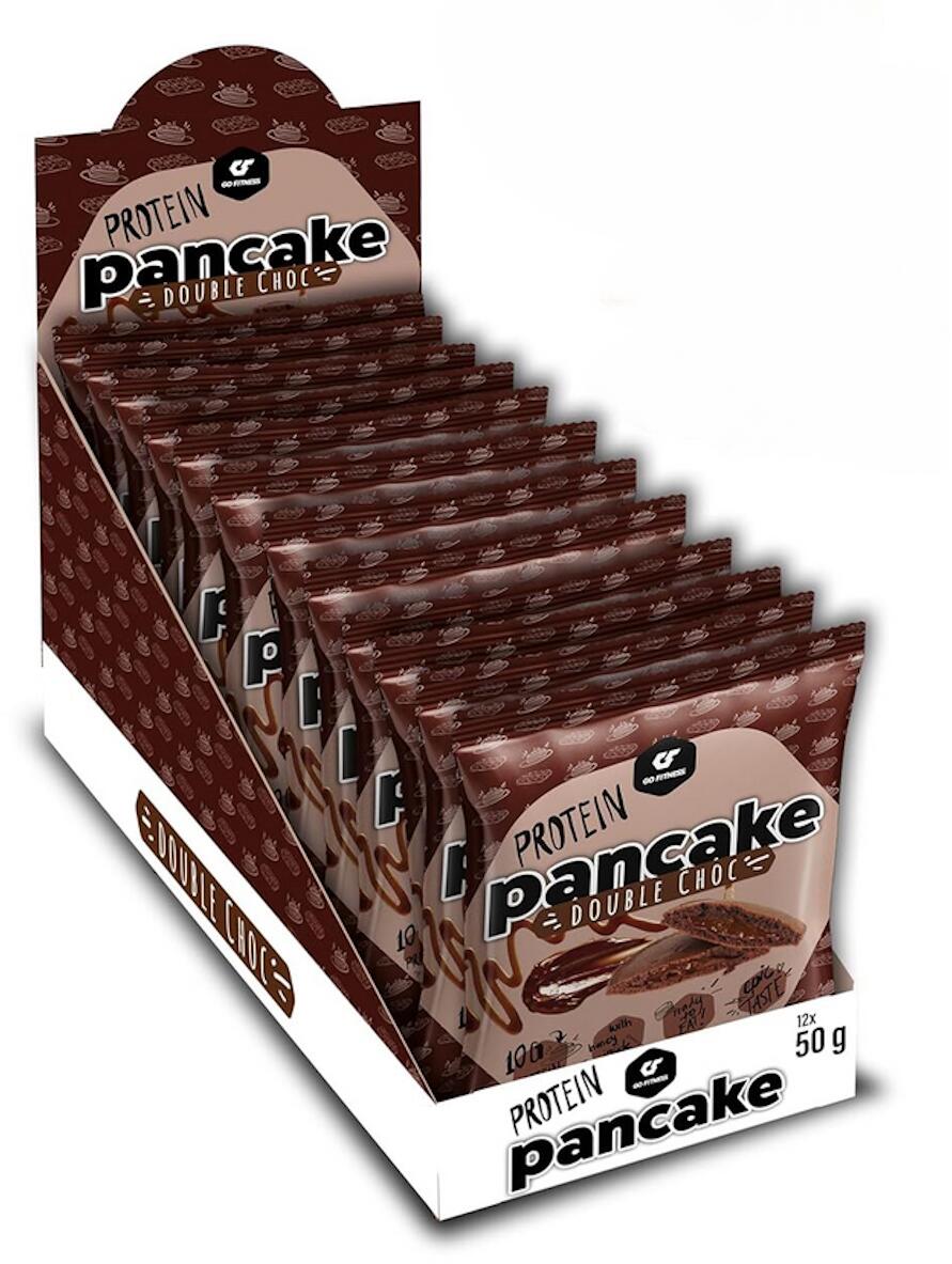 GoFitness Protein Pancake, 12 x 50 g Packung, Double Choc
