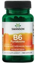 Swanson Vitamin B6 Pyridoxine 100 mg, 100 Kapseln