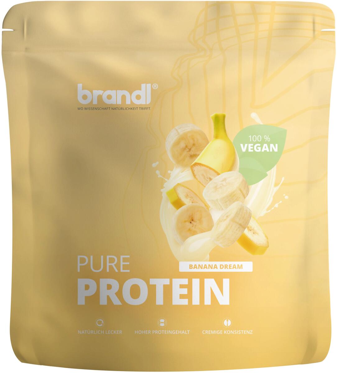 brandl Pure Protein 2.0 Vegan, 1000 g Beutel, Banana Dream