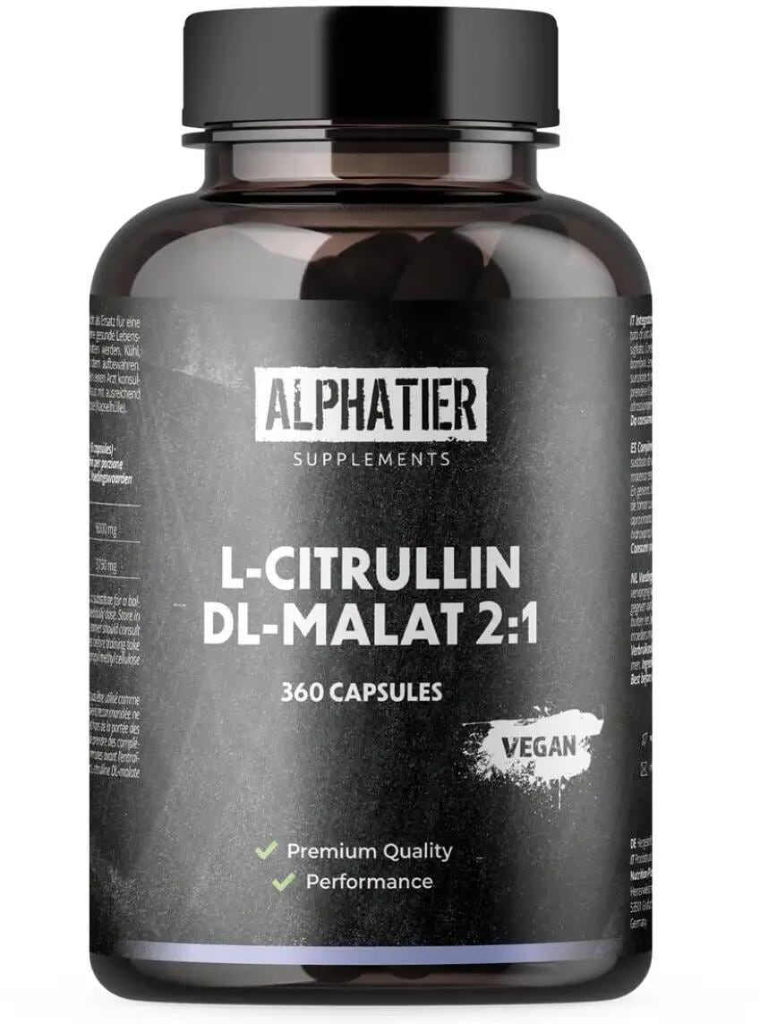 Alphatier L-Citrullin DL-Malat 2:1, 360 Kapseln