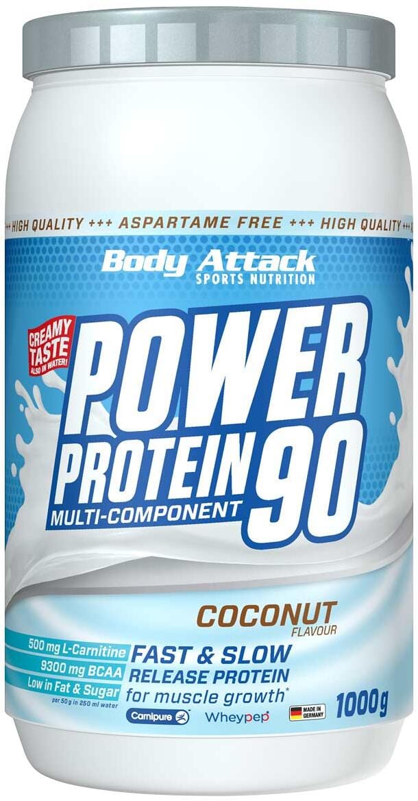 Body Attack Power Protein 90, 1000 g Dose, Coconut Cream