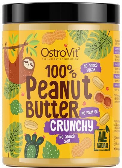 OstroVit 100% Peanut Butter, 1000 g Dose, Crunchy