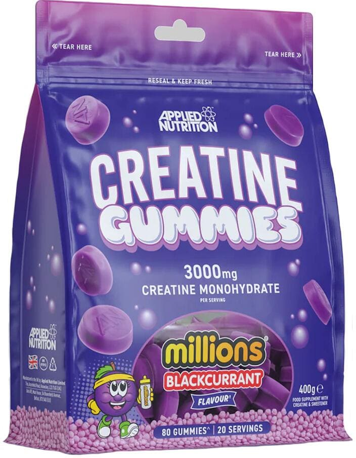 Applied Nutrition Creatine Gummies 3000 mg, 400 g Packung, Millions Blackcurrant
