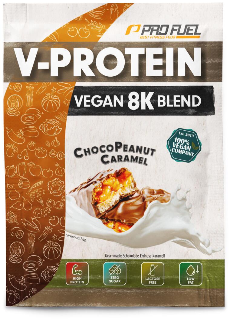 ProFuel V-Protein 8K, 30 g Probe, Schoko-Erdnuss-Karamell