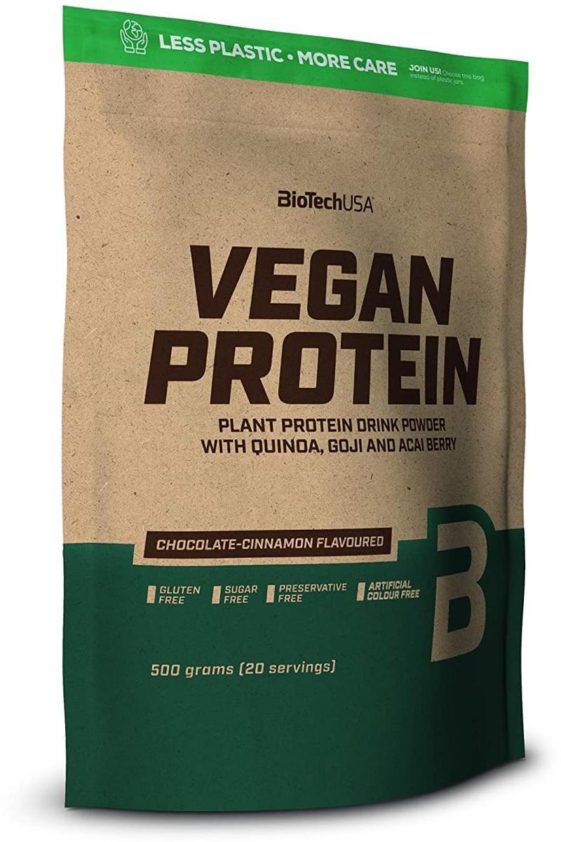 BioTech USA Vegan Protein, 500 g Beutel, Schokolade-Zimt