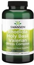 Swanson Rhodiola Holy Basil Valerian Stress Complex, 180 Kapseln