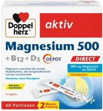 Doppelherz Magnesium 500 + B12 + D3 Direct Depot, 60 Portionsbeutel