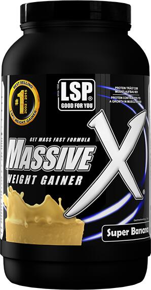LSP Massive X Weight Gainer, 1200g Dose, Super Banana