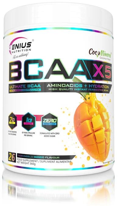 Genius Nutrition BCAA-X5, 360 g Dose, Mango
