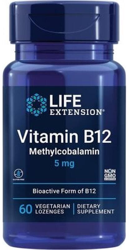 Life Extension Vitamin B12 Methylcobalamin 5 mg Lutschtabletten, 60 Stück