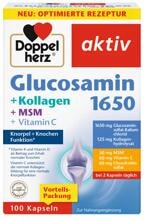 Doppelherz Glucosamin 1650 + Kollagen + MSM + Vitamin C, 100 Kapseln