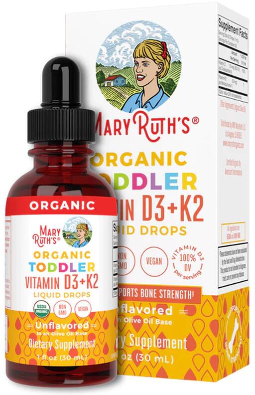 MaryRuth Organic Toddler Vitamin D3 + K2 Liquid Drops, 30 ml Flasche