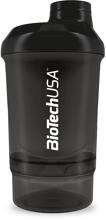 BioTech USA Shaker Wave+ Nano, 300 ml (+150 ml), Black