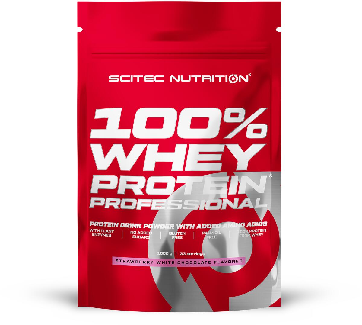 Scitec Nutrition 100% Whey Protein Professional, 1000 g Beutel, Erdbeere-Weiße Schokolade