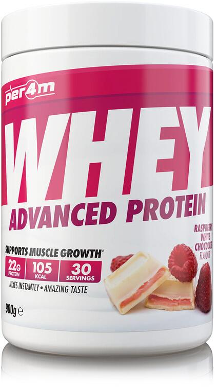 Per4m Whey Advanced Protein, 900 g Dose, Raspberry White Chocolate