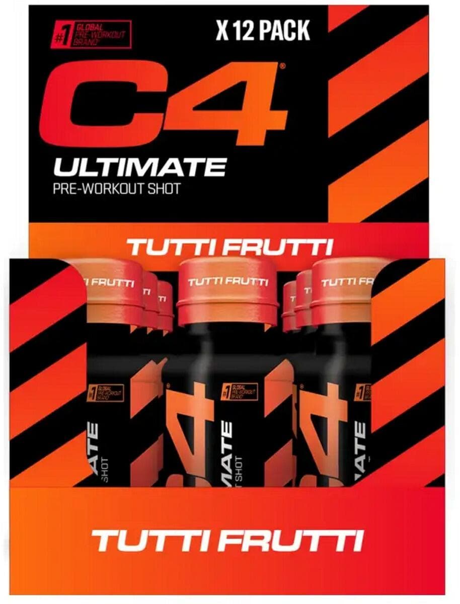 Cellucor C4 Ultimate Pre-Workout Shot, 12 x 60 ml Shots, Tutti Frutti