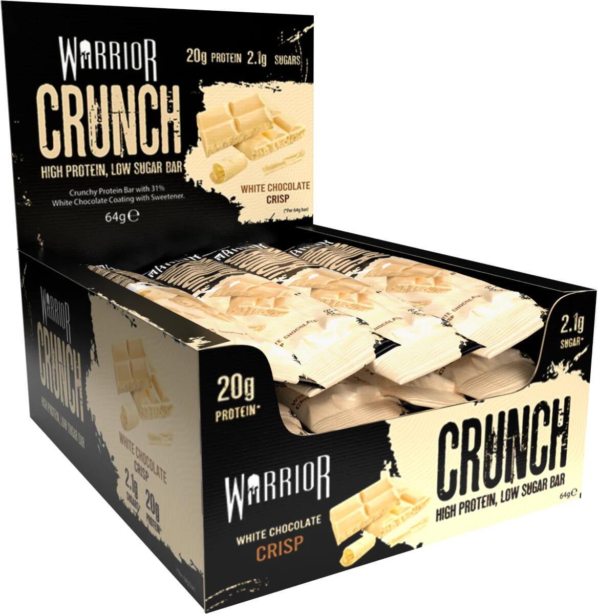 Warrior Crunch Protein Bars, 12 x 64 g Riegel, White Chocolate Crisp