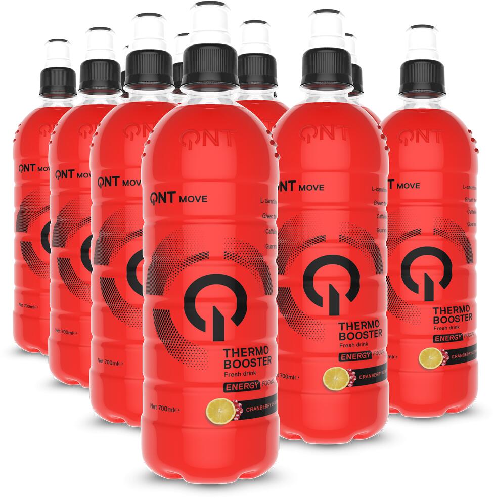 QNT Thermo Booster Drink, 12 x 700 ml Flaschen (inkl. 3,- Euro Pfand), Cranberry Lemon