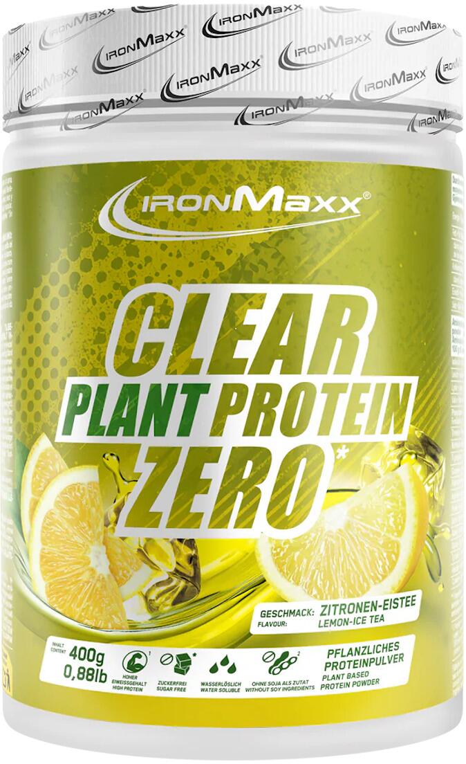 IronMaxx Clear Plant Protein Zero, 400 g Dose, Lemon Ice Tea