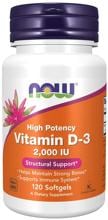 Now Foods Vitamin D3 2000 IU, 120 Kapseln