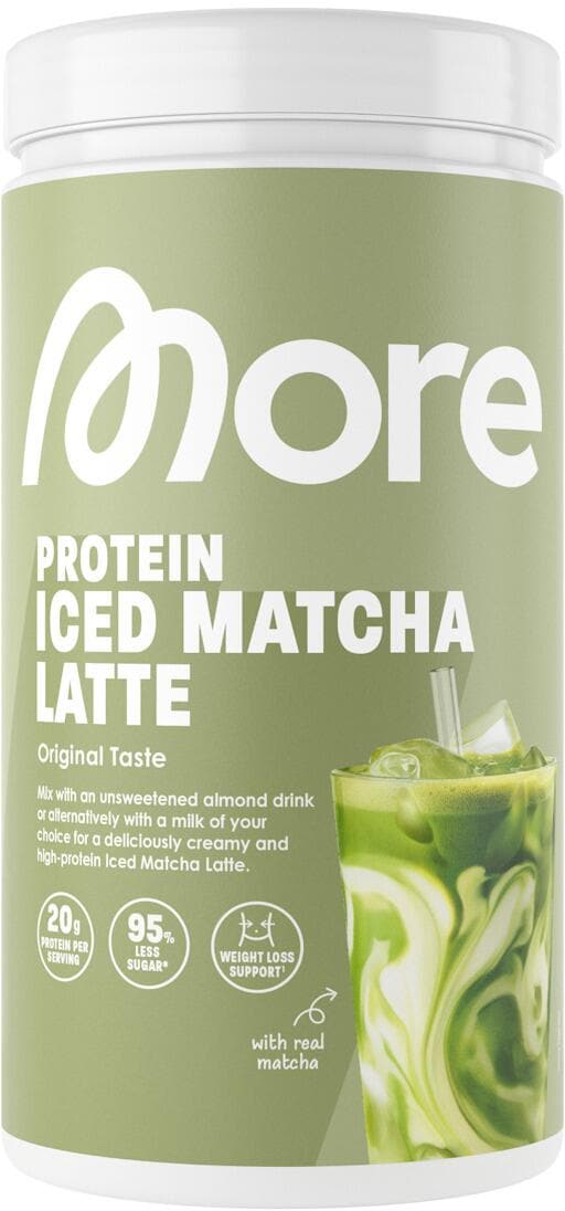 More Protein Iced Matcha Latte, 500 g Dose, Original Taste