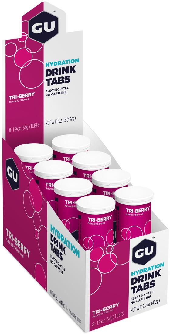 GU Energy Hydration Drink Tabs, 8 x 12 Brausetabletten, Tri Berry