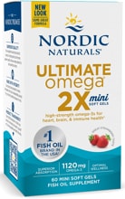Nordic Naturals Ultimate Omega 2X Mini, 60 Softgels, Strawberry
