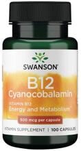 Swanson Vitamin B12 Cyanocobalamin 500 mcg, 100 Kapseln