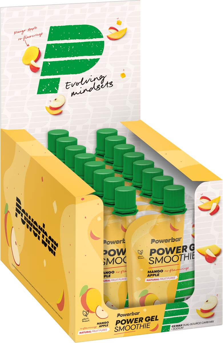 PowerBar PowerGel Smoothie, 16 x 90 g Beutel, Mango Apple