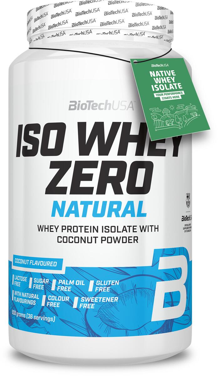 BioTech USA Iso Whey Zero Natural, 908 g Dose, Kokosnuss