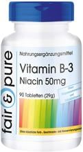 fair & pure Vitamin B3 Niacin (50 mg), 90 Tabletten Dose