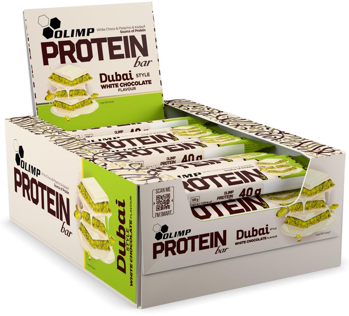 Olimp Protein Bar, 25 x 40 g Riegel, Dubai Style – White Chocolate