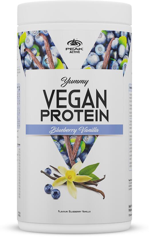 Peak Yummy Vegan Protein, 450 g Dose, Blueberry Vanilla