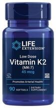 Life Extension Low Dose Vitamin K2 45 mcg MK-7, 90 Weichkapseln