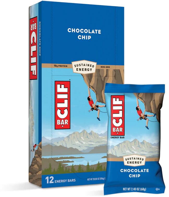 Clif Bar Energy Bar, 12 x 68 g Riegel, Chocolate Chip